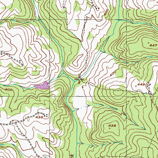 Topographic Map of Honeys Old Mill (historical), GA