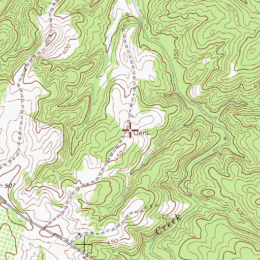 Topographic Map of Rees-Wade-Short Cemetery, GA