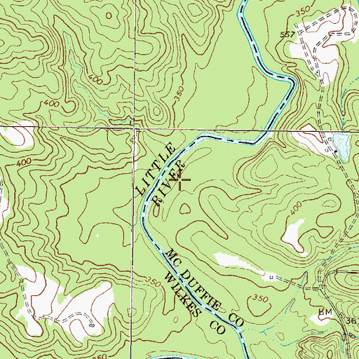 Topographic Map of Shaws Bend, GA