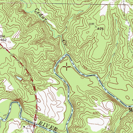 Topographic Map of Storks Bend, GA