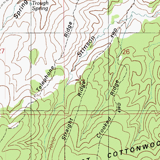 Topographic Map of Straight Ridge, AZ