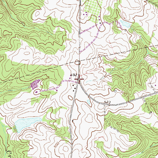 Topographic Map of Three Points, GA