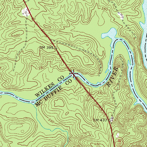 Topographic Map of Tom Watson Bridge, GA