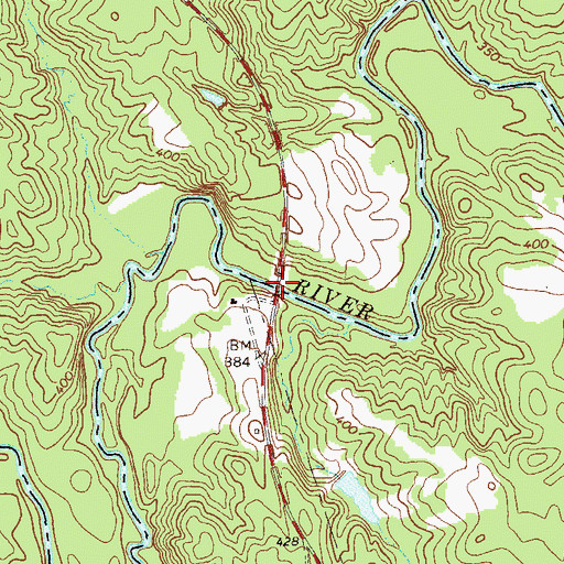 Topographic Map of Woodruff Bridge, GA
