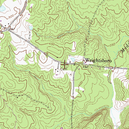 Topographic Map of Wrightsboro Methodist Church, GA