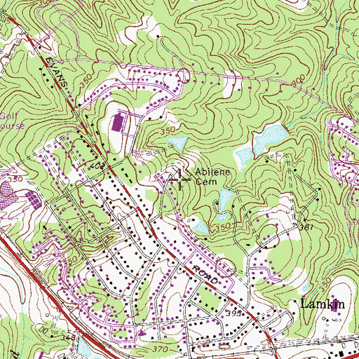 Topographic Map of Abelene Church (historical), GA