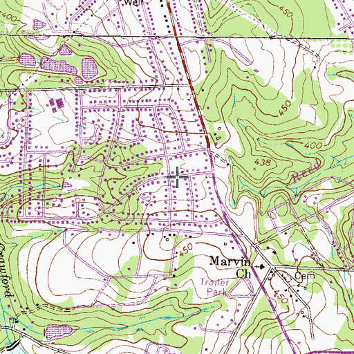 Topographic Map of Avery Landing, GA