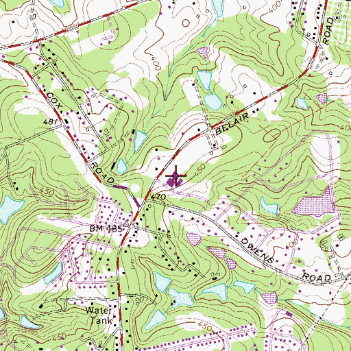 Topographic Map of Bel Air Elementary School, GA