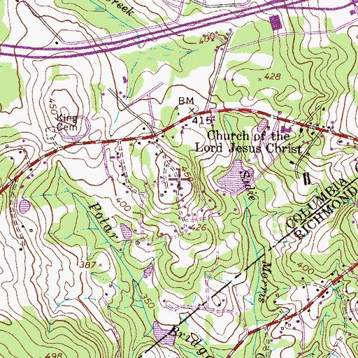 Topographic Map of Buffalo Ranch, GA