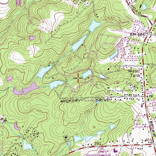Topographic Map of Calloway Woods, GA