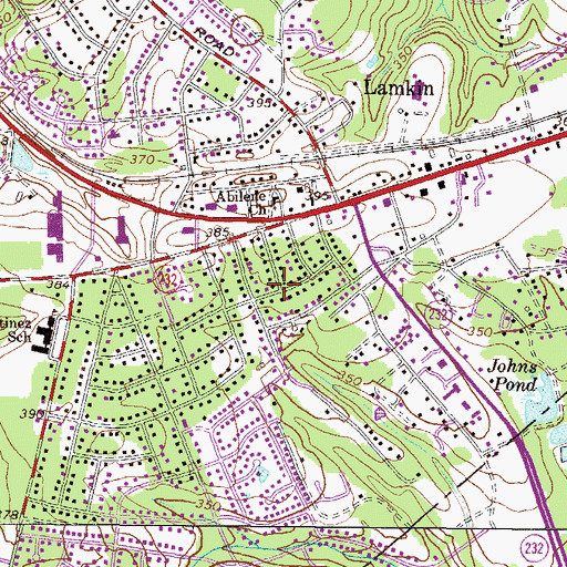 Topographic Map of Casa Linda, GA