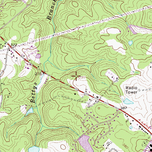 Topographic Map of Chimney Hill, GA