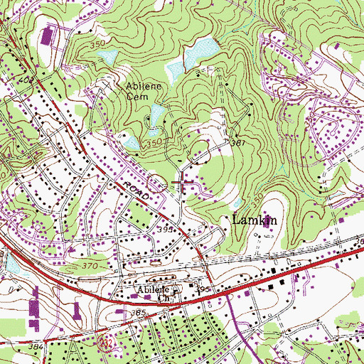 Topographic Map of Columbia Heights, GA