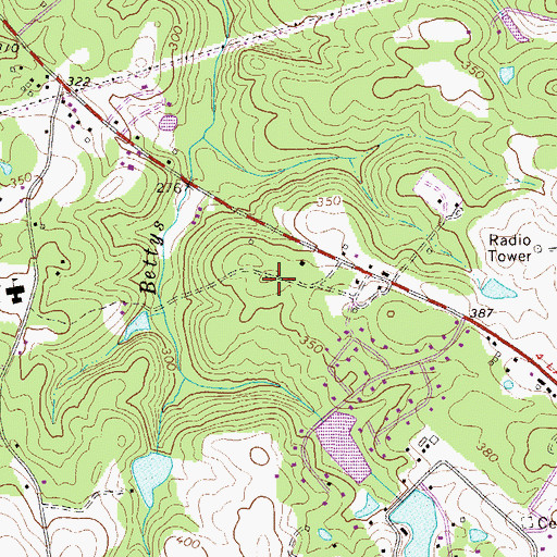 Topographic Map of Country Place, GA