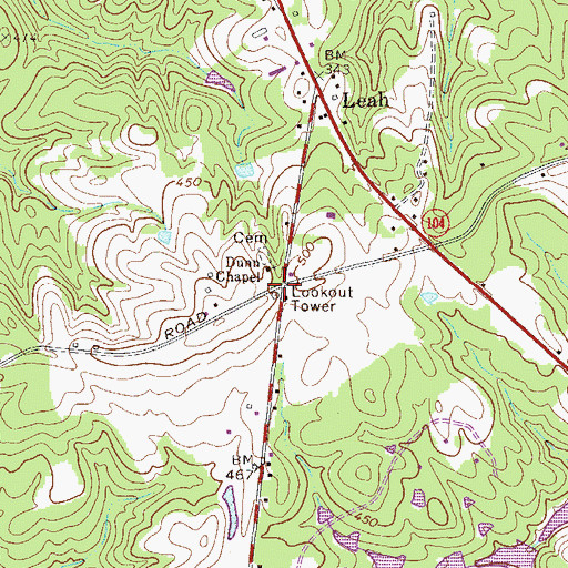 Topographic Map of Dunn Chapel, GA