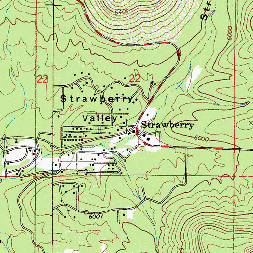 Topographic Map of Strawberry, AZ