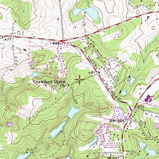 Topographic Map of Evanston, GA