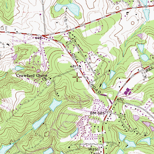 Topographic Map of Evans High School, GA