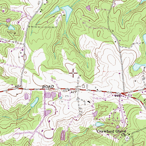 Topographic Map of Evans Middle School, GA