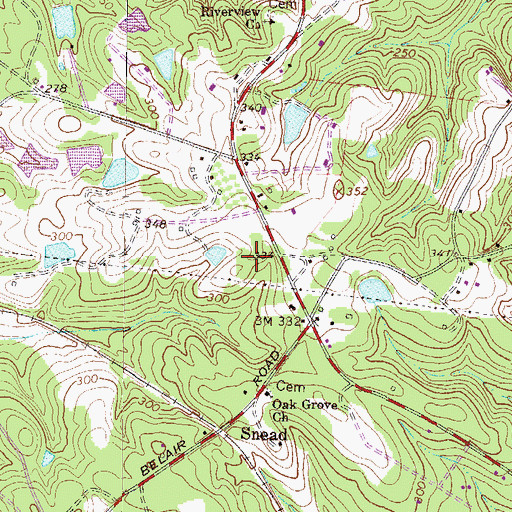 Topographic Map of Fernbrook, GA