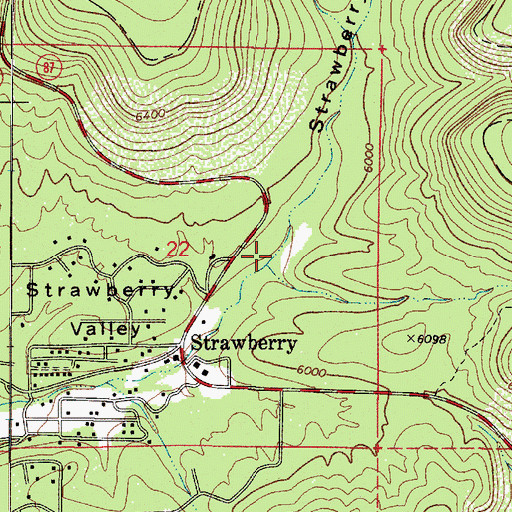 Topographic Map of Strawberry Canyon, AZ