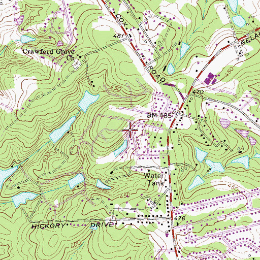 Topographic Map of Glennwood, GA