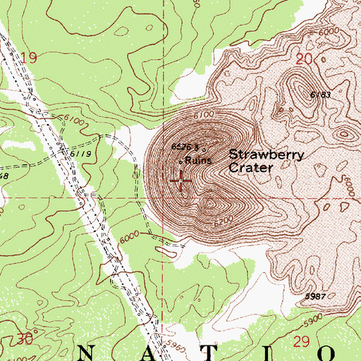 Topographic Map of Strawberry Crater, AZ