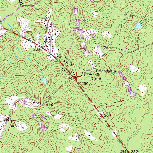 Topographic Map of Kiokee, GA
