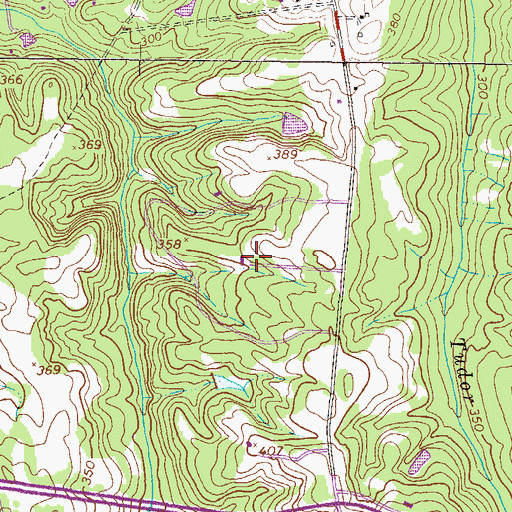 Topographic Map of Lewiston Downs, GA