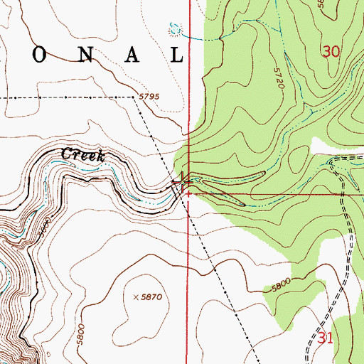 Topographic Map of Strawberry Creek, AZ