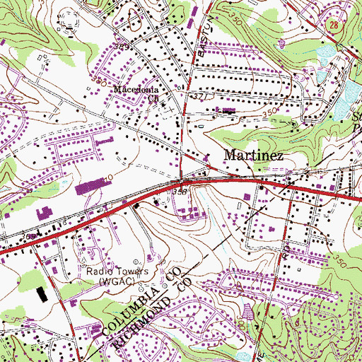 Topographic Map of Lulaville, GA