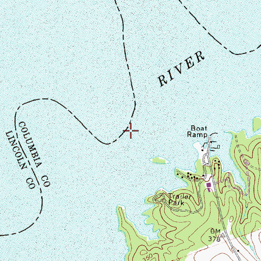 Topographic Map of McCord Ferry (historical), GA