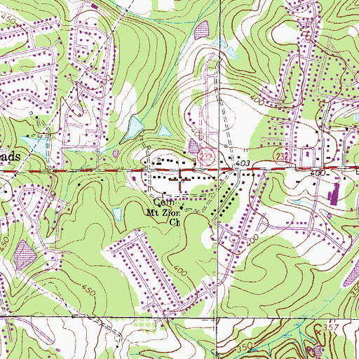 Topographic Map of Meadowview, GA