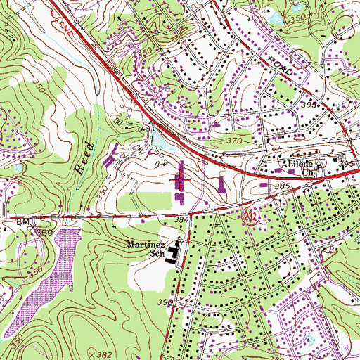 Topographic Map of Merchants Village Shopping Center, GA