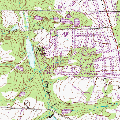 Topographic Map of Oak Lake, GA