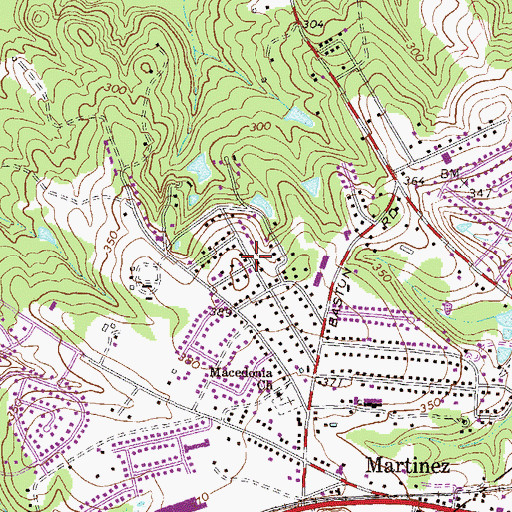 Topographic Map of Phillips Estates, GA
