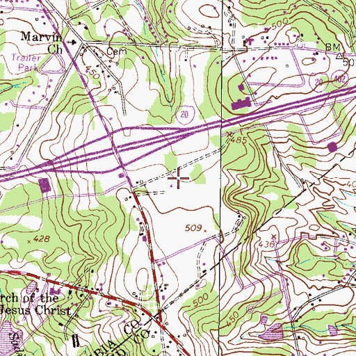 Topographic Map of Ridge Point, GA