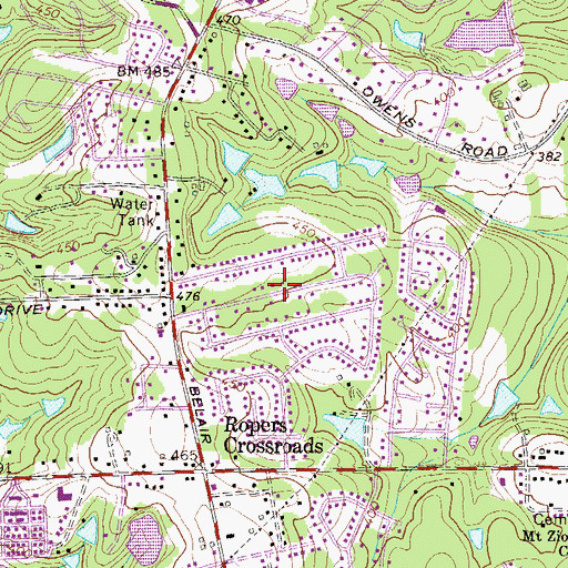 Topographic Map of Shadowmoor, GA