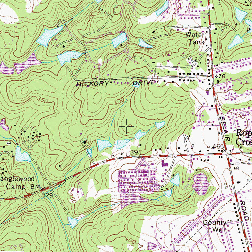 Topographic Map of Shady Grove Estates, GA