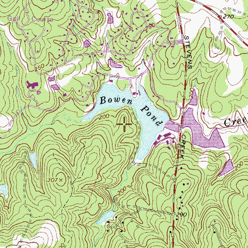 Topographic Map of Stevens Pointe, GA