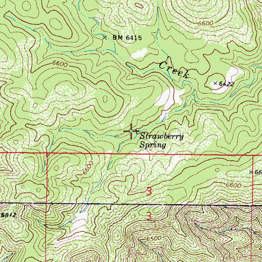 Topographic Map of Strawberry Spring, AZ