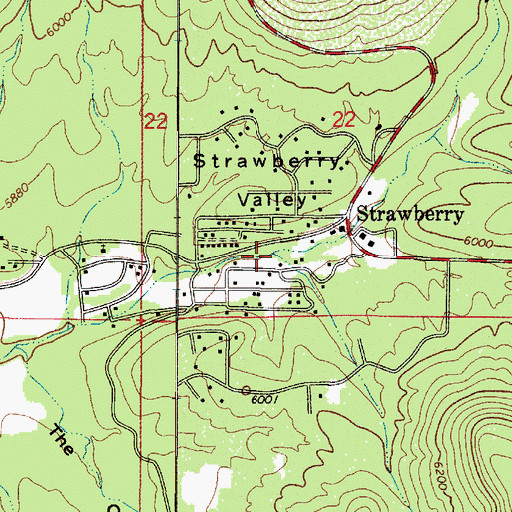 Topographic Map of Strawberry Valley, AZ
