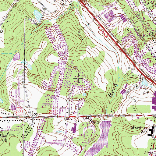 Topographic Map of Woodland, GA