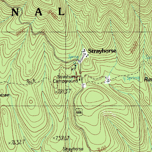 Topographic Map of Strayhorse, AZ