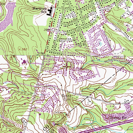 Topographic Map of Arrow Head, GA