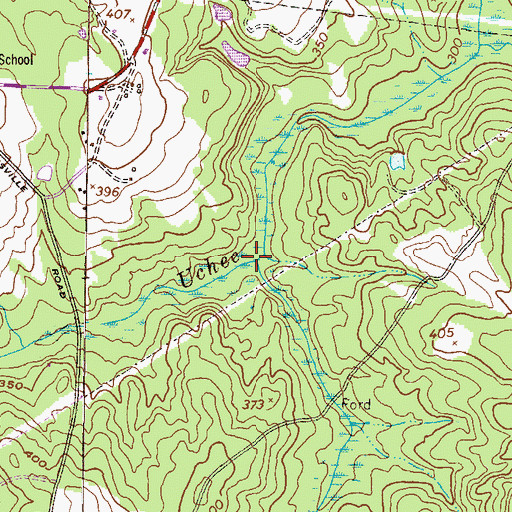 Topographic Map of Horn Creek, GA