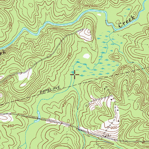 Topographic Map of Kelly Branch, GA