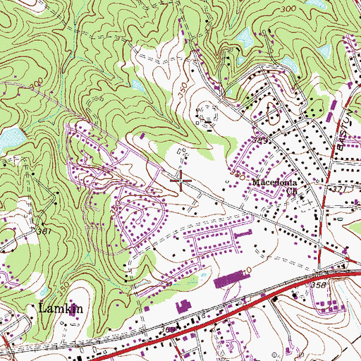 Topographic Map of Martinez Church, GA