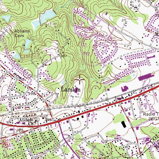 Topographic Map of Martinez Post Office, GA