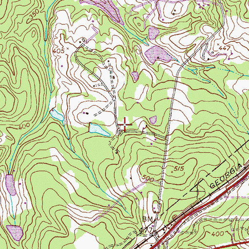 Topographic Map of Newman Cemetery, GA